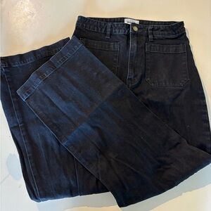 Rolla’s wide leg black jeans.